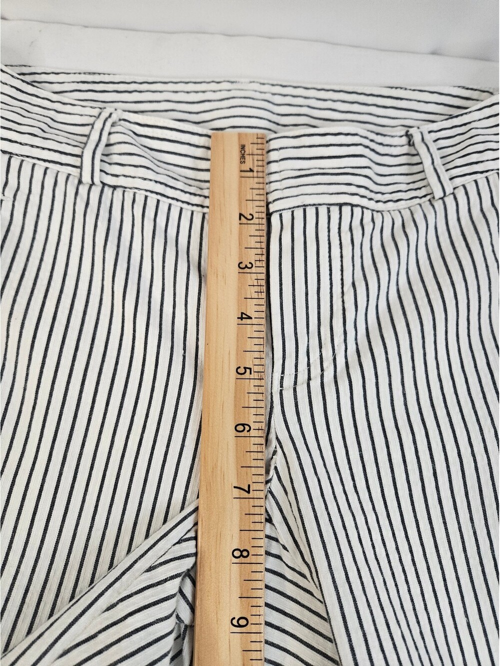 Lacoste Striped Chino Sailor Shorts with Button Detail-Med (28"-30")-Vintage - Picture 9 of 10